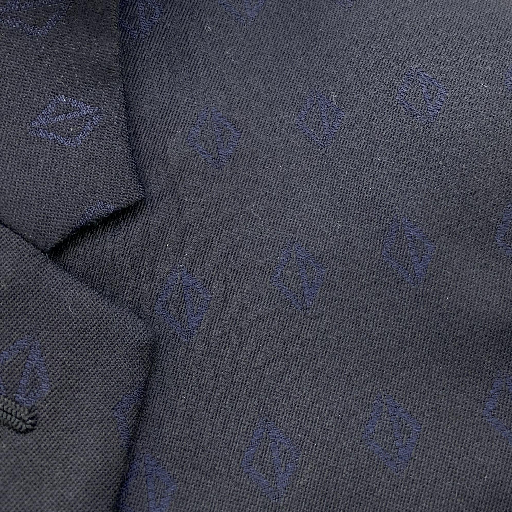 Navy CD Diamond-Print Virgin-Wool Suit - Image 4