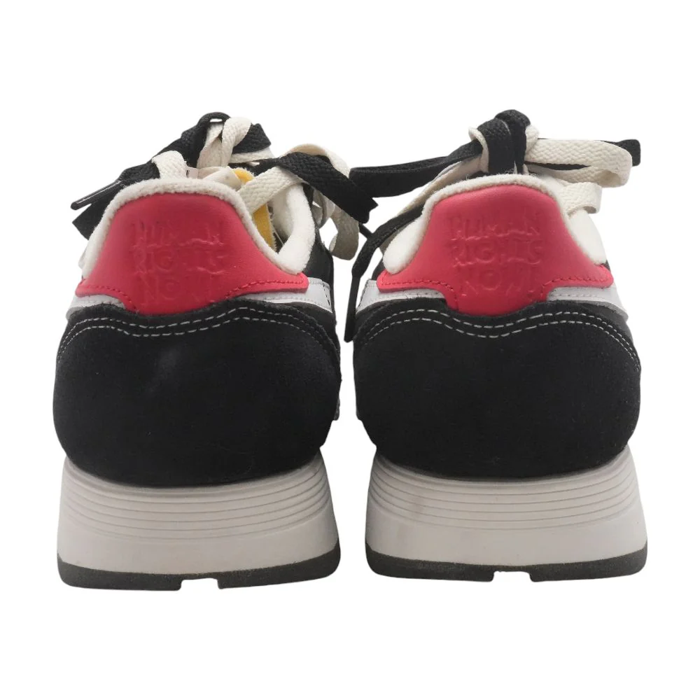 Classic Leather Black Low Top Athletic Shoes - Image 2