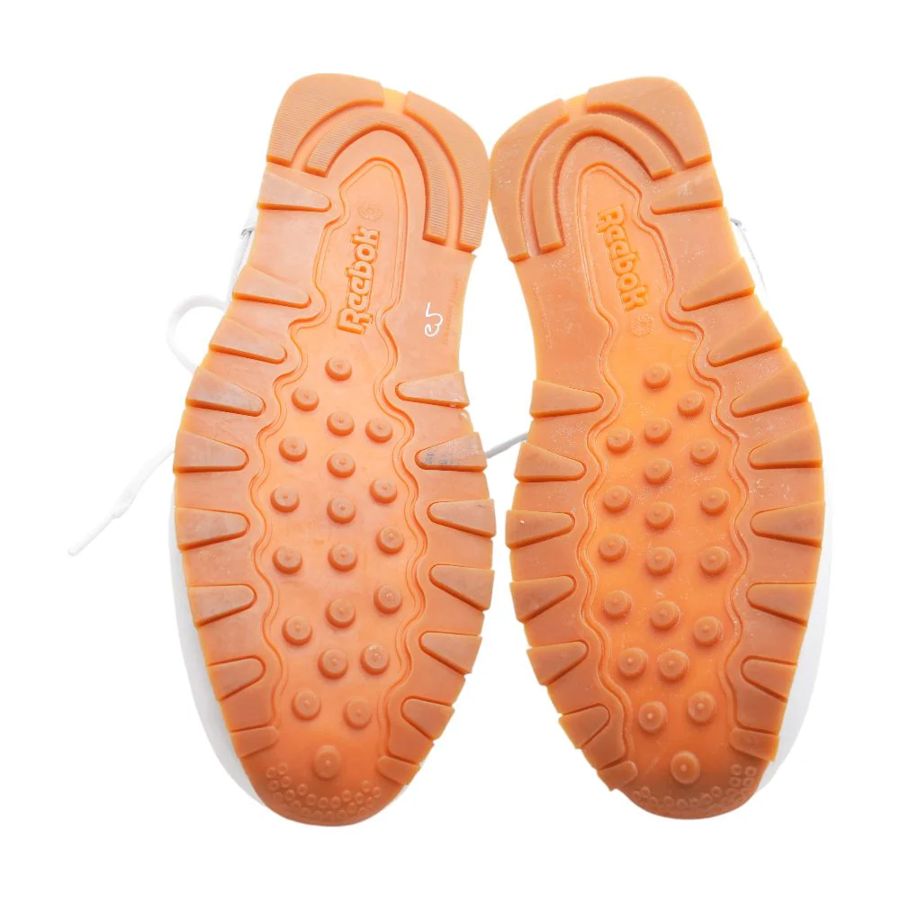 Classic Leather White Low Top Athletic Shoes - Image 3