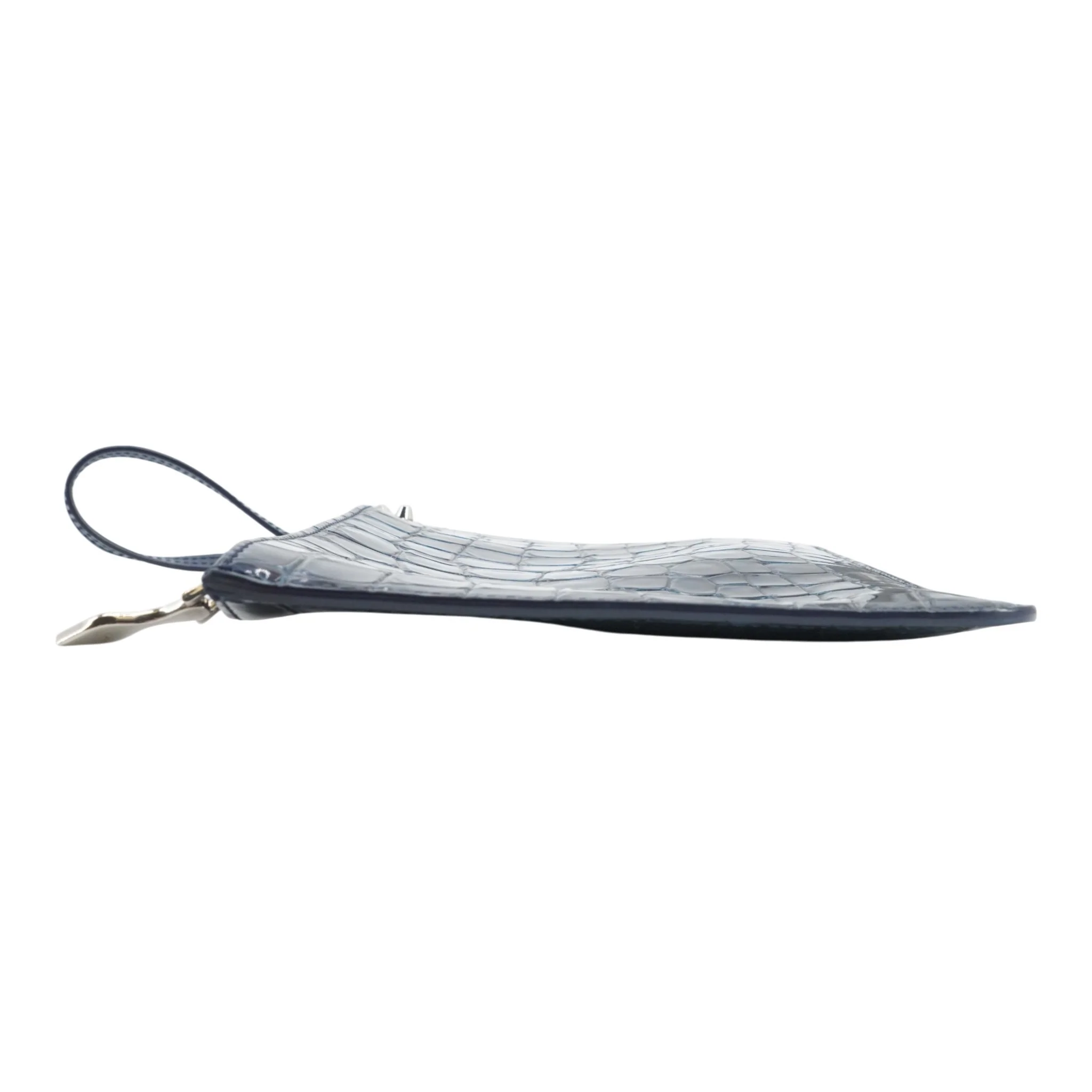 Croc Embossed Pouch in Blue - Image 6