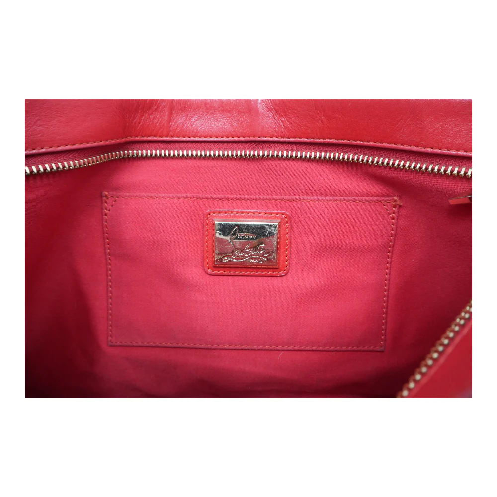 Loubiposh Spiked Leopard Print Patent Leather Clutch - Image 5