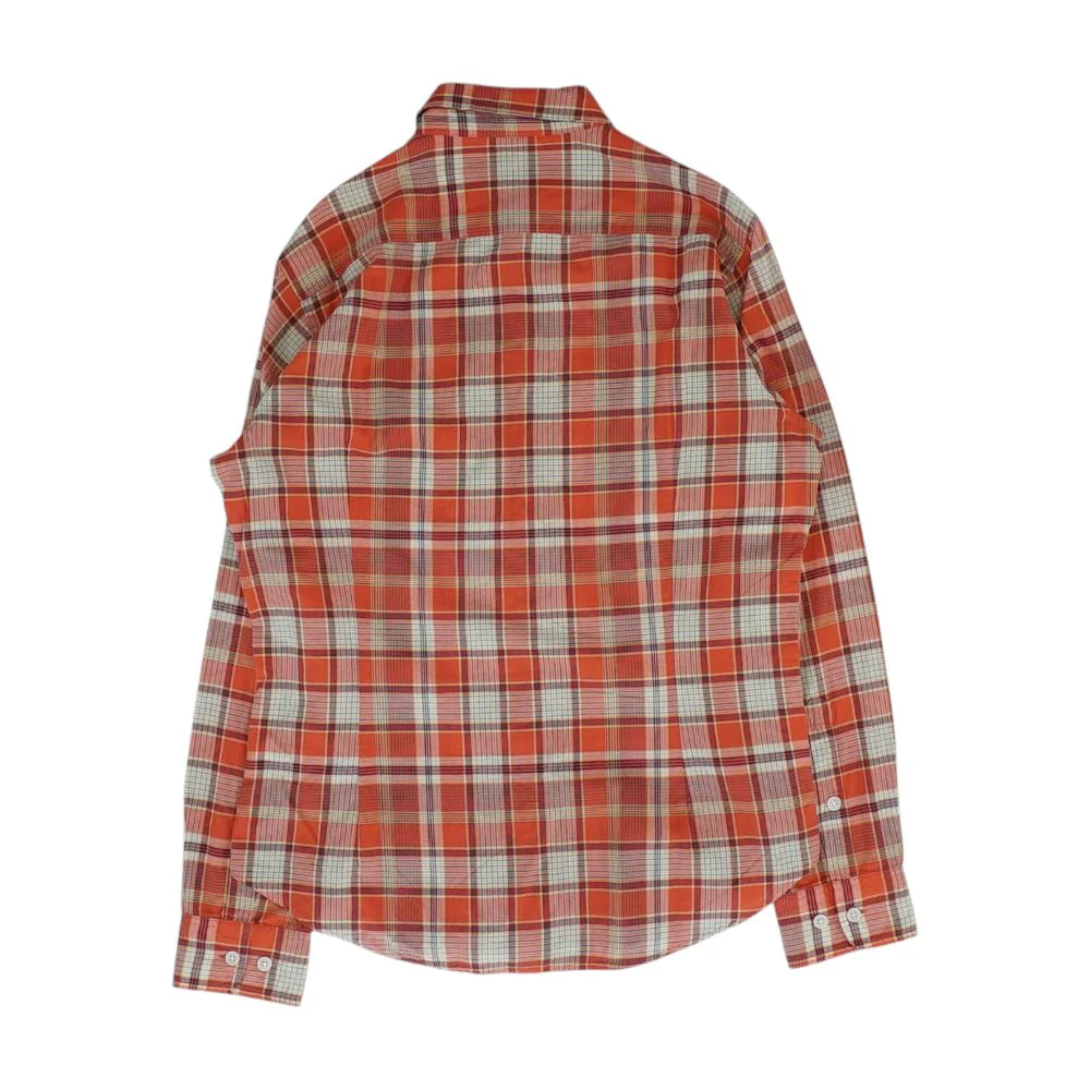 Coral Plaid Long Sleeve Button Down - Image 2