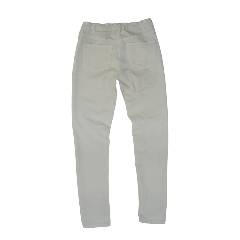 White Solid Jeans - Image 2