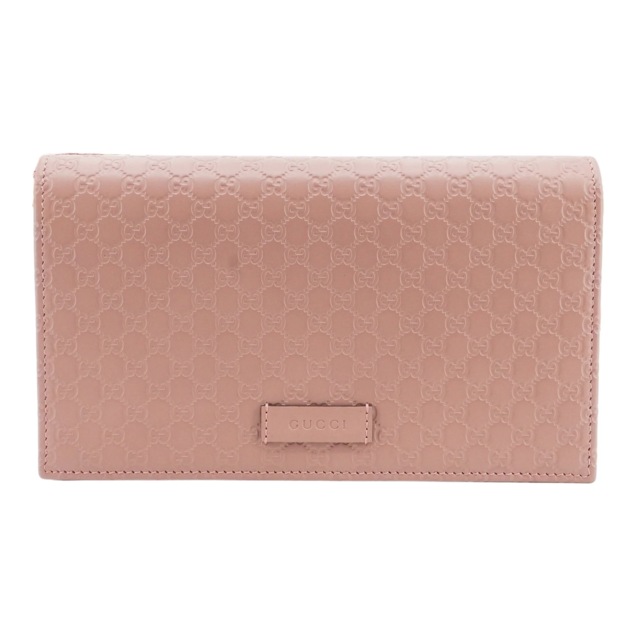 Pink Microguccissima Wallet on Strap