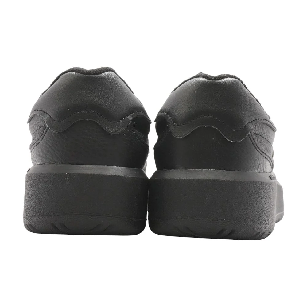 CT302 Black Leather Low Top Athletic Shoes - Image 2