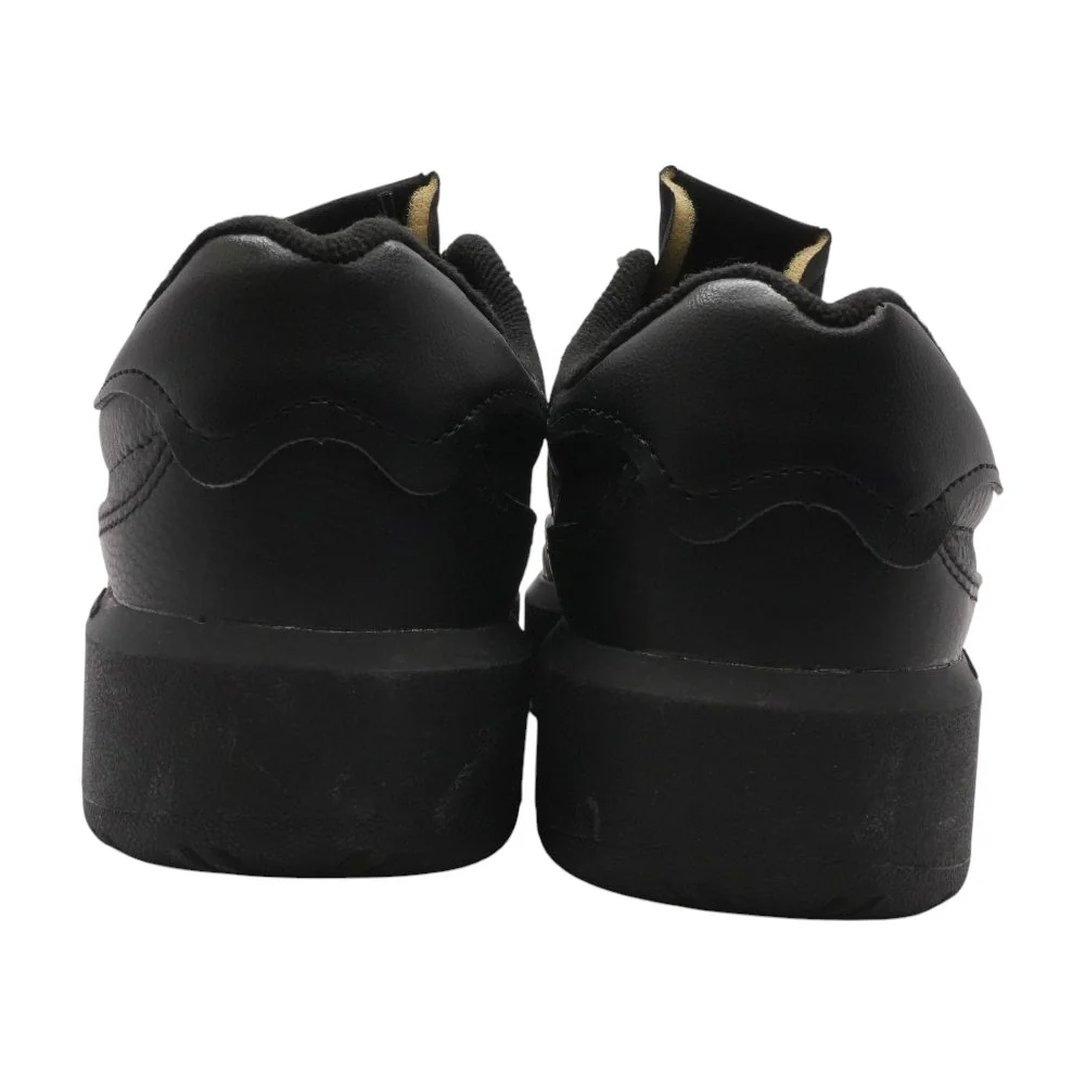 CT302 Black Leather Low Top Athletic Shoes - Image 2
