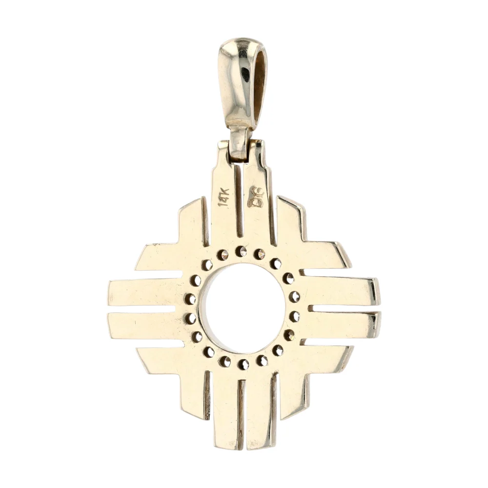 14K White Gold Turquoise Pendant - Image 2