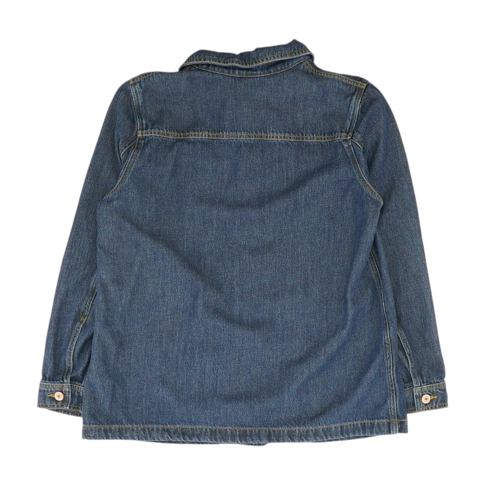 Blue Solid Denim Jacket - Image 2