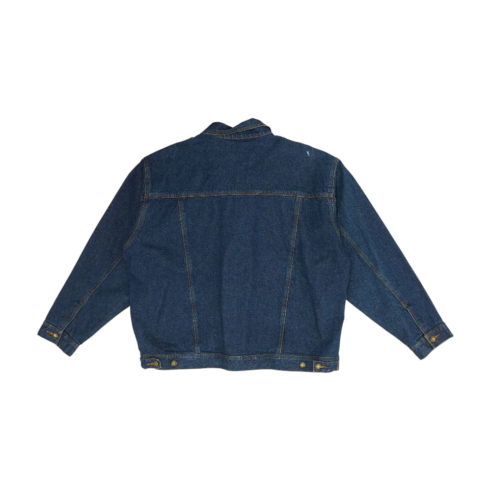 Blue Solid Denim Jacket - Image 2