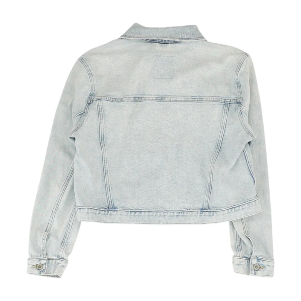 Blue Solid Denim Jacket - Image 2