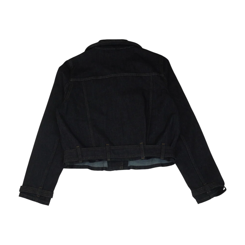 Navy Solid Denim Jacket - Image 2