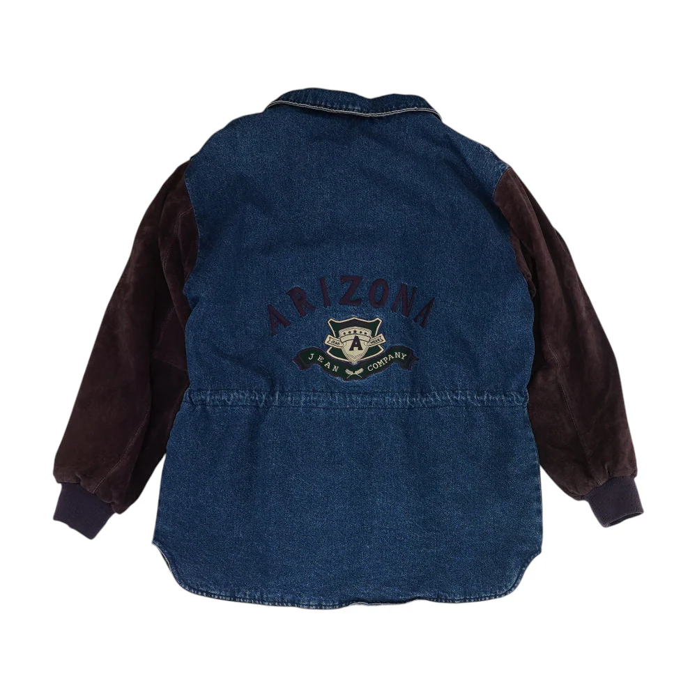Vintage Blue Solid Denim Jacket - Image 2