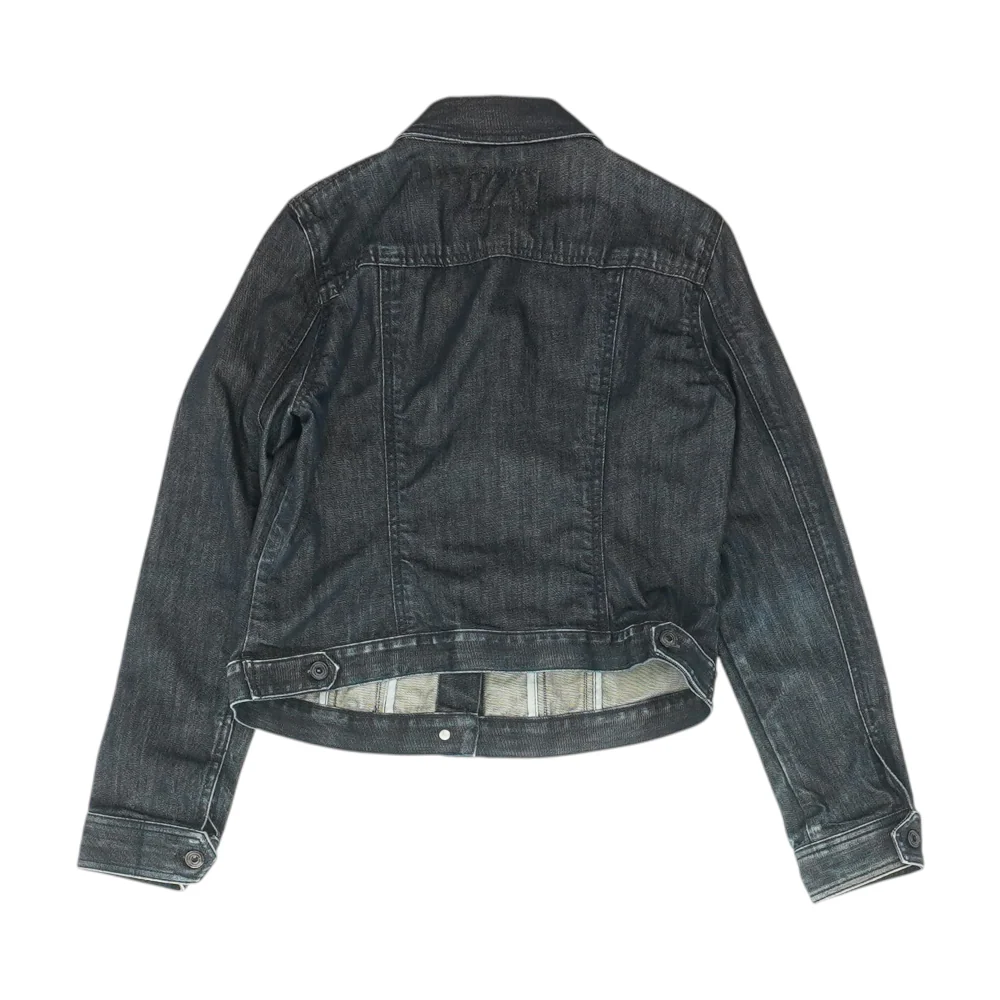 Blue Solid Denim Jacket - Image 2