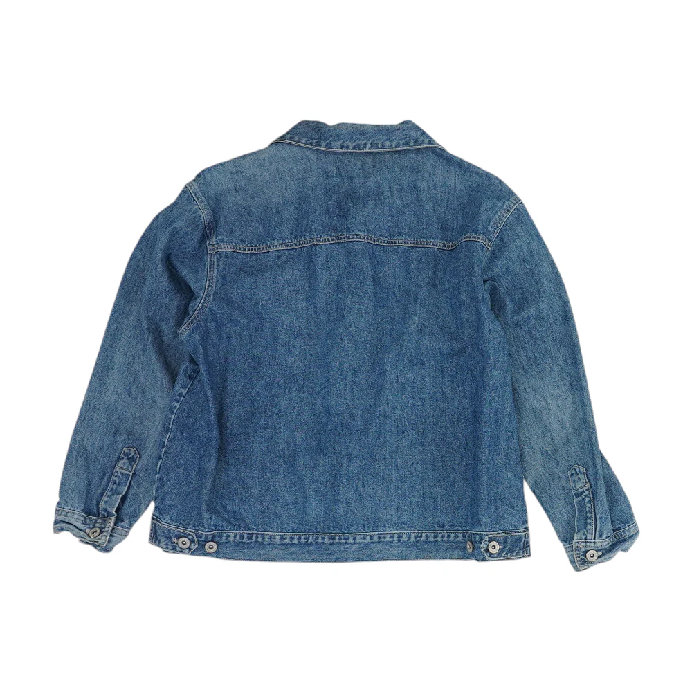 Blue Petite Solid Denim Jacket - Image 2