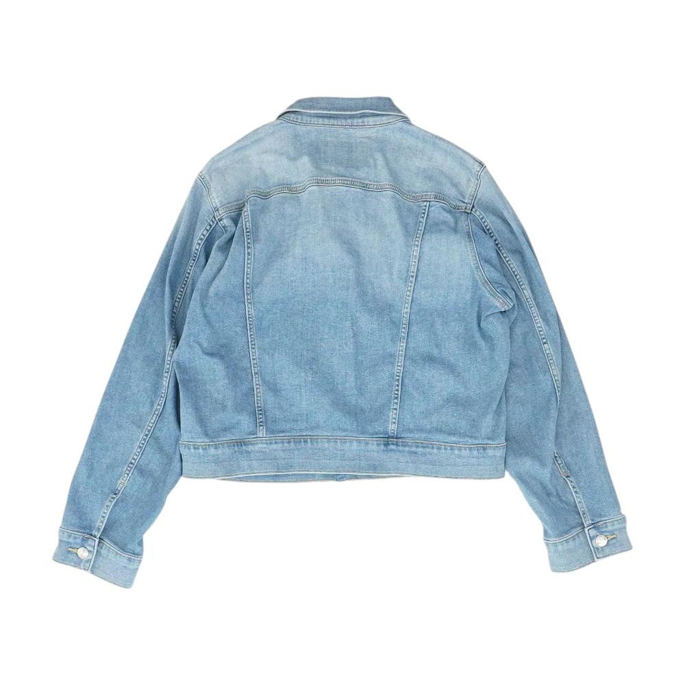 Blue Solid Denim Jacket - Image 2
