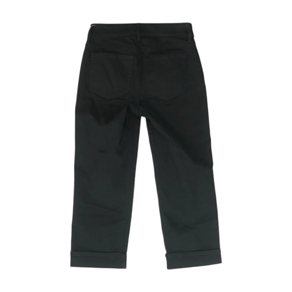 Black Solid Denim Capris - Image 2