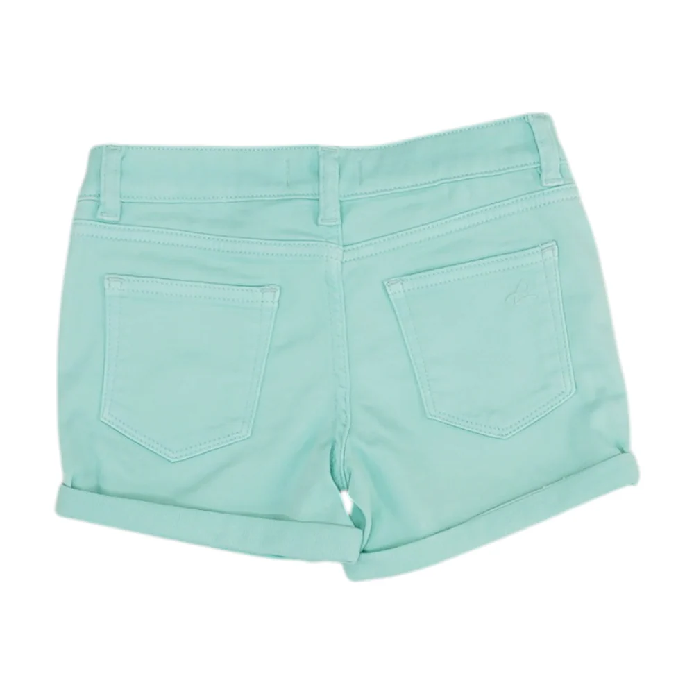 Blue Solid Denim Shorts - Image 2