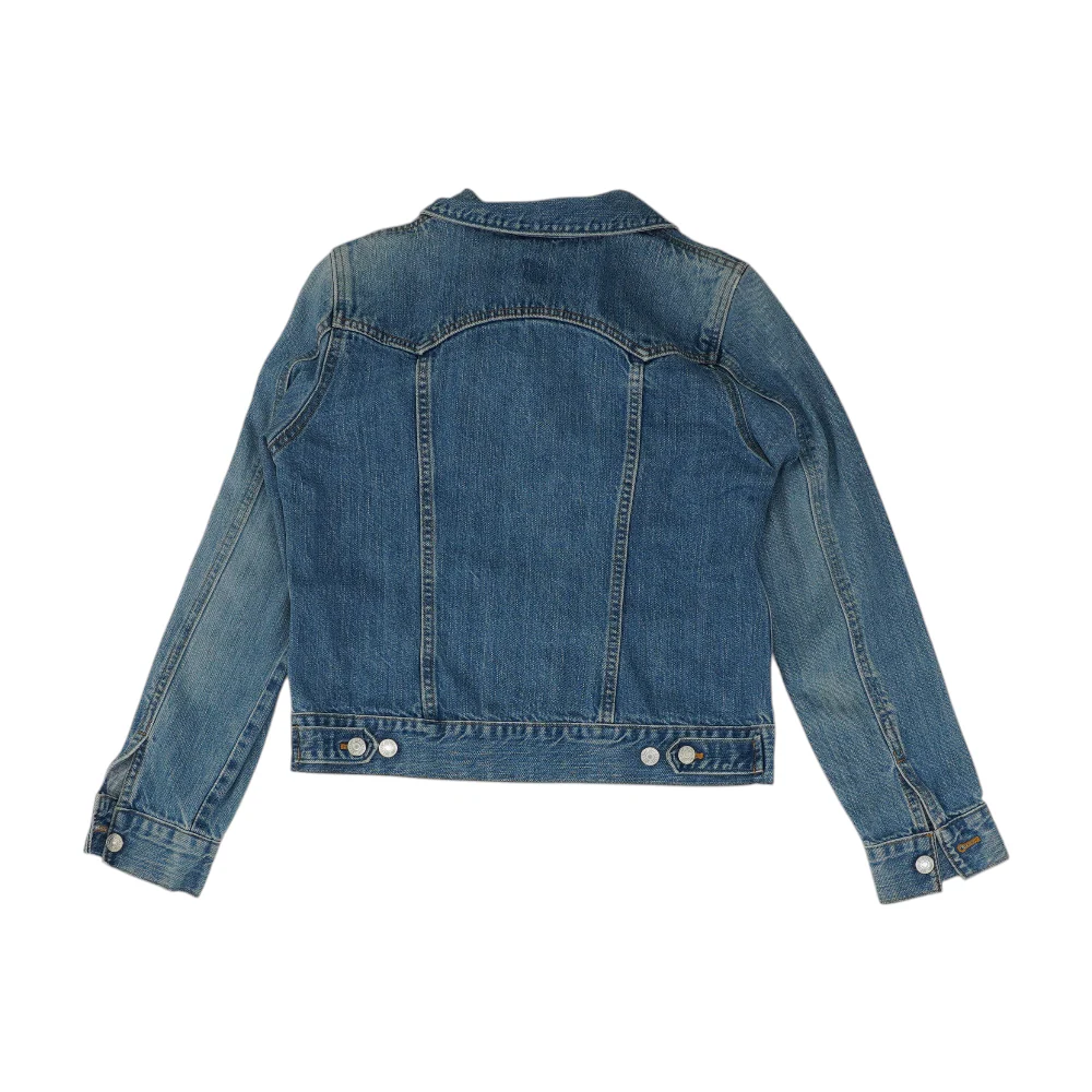 Blue Solid Denim Jacket - Image 2