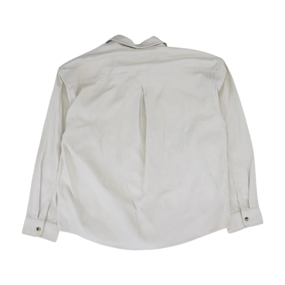 Beige Solid Denim Jacket - Image 2