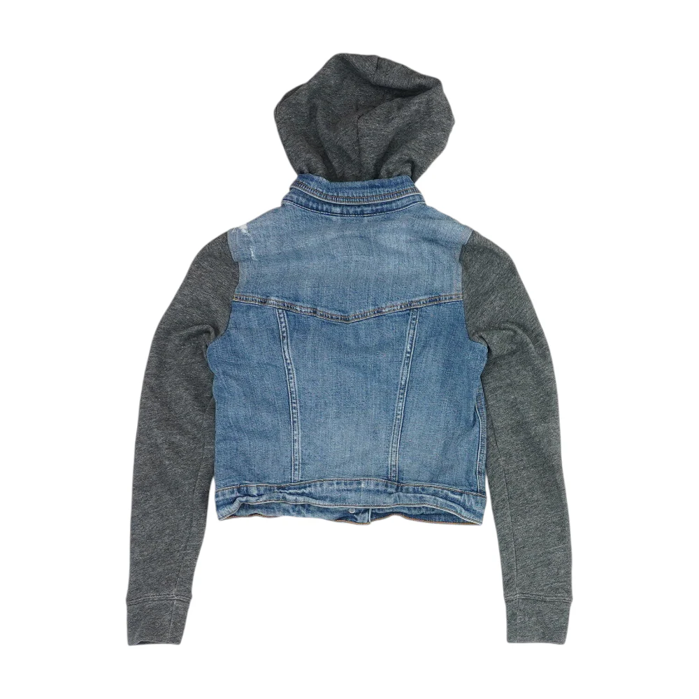 Blue Color Block Denim Jacket - Image 2