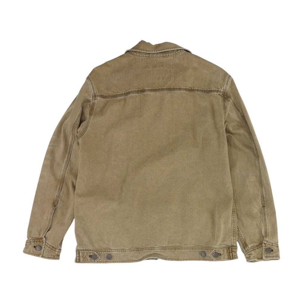 Brown Solid Denim Jacket - Image 2