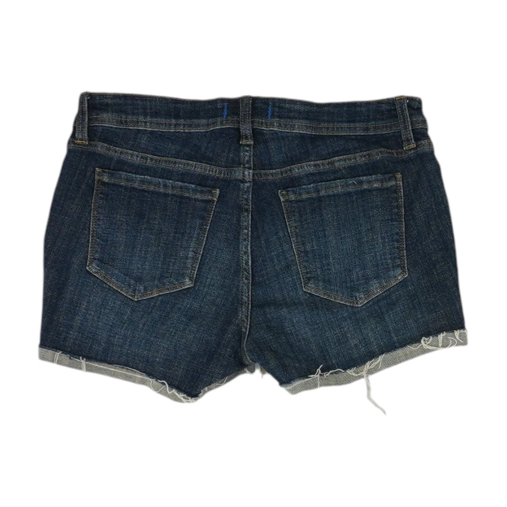 Blue Solid Denim Shorts - Image 2