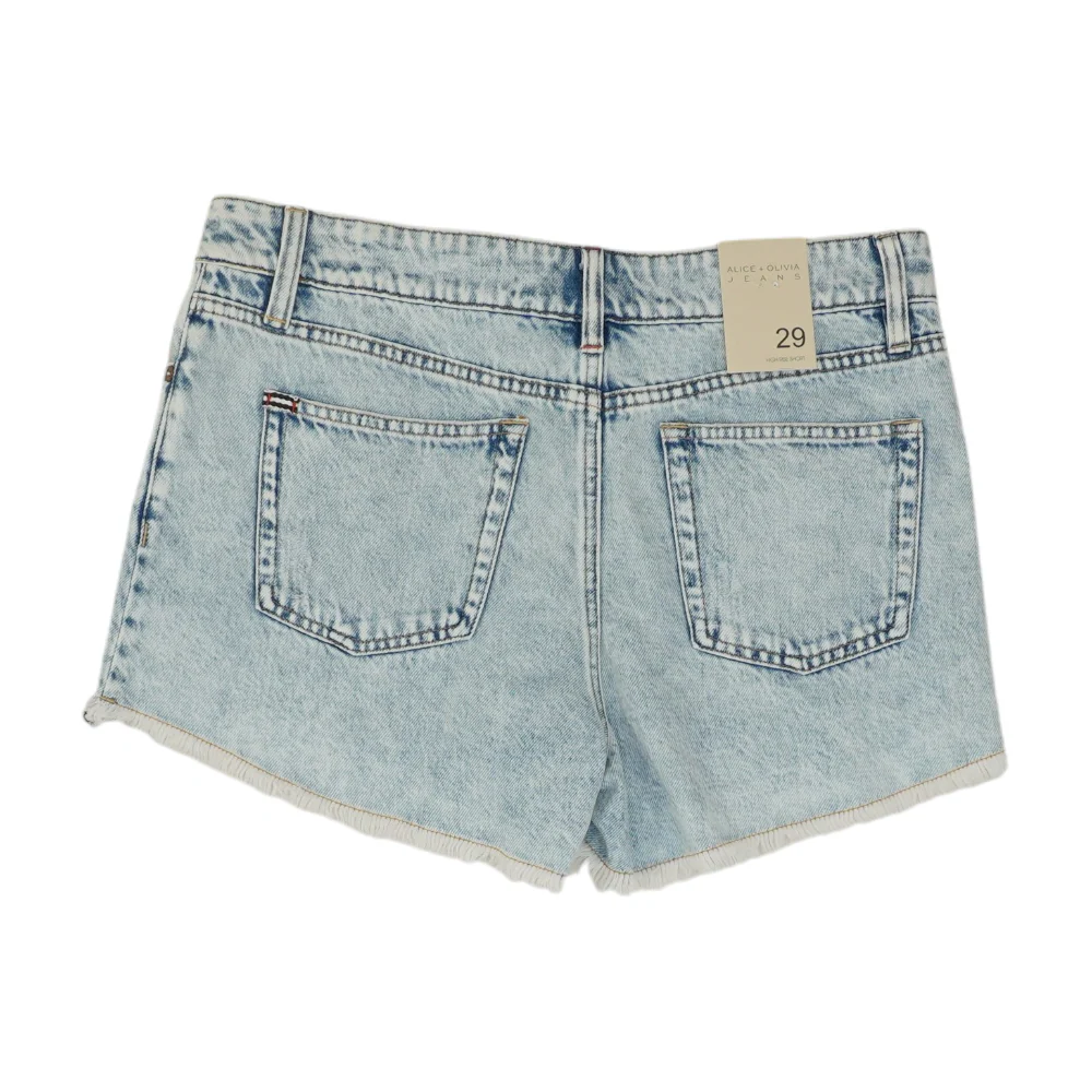 Blue Solid Denim Shorts - Image 2