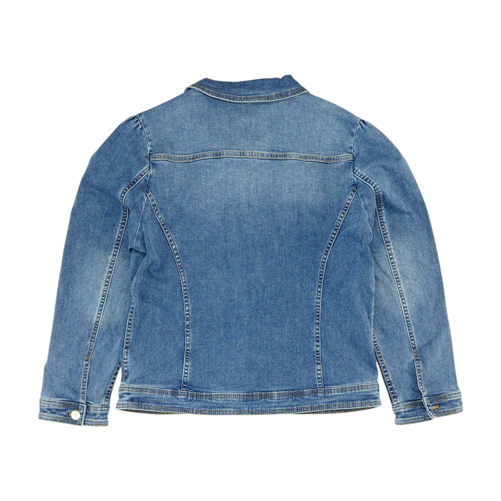 Blue Solid Denim Jacket - Image 2