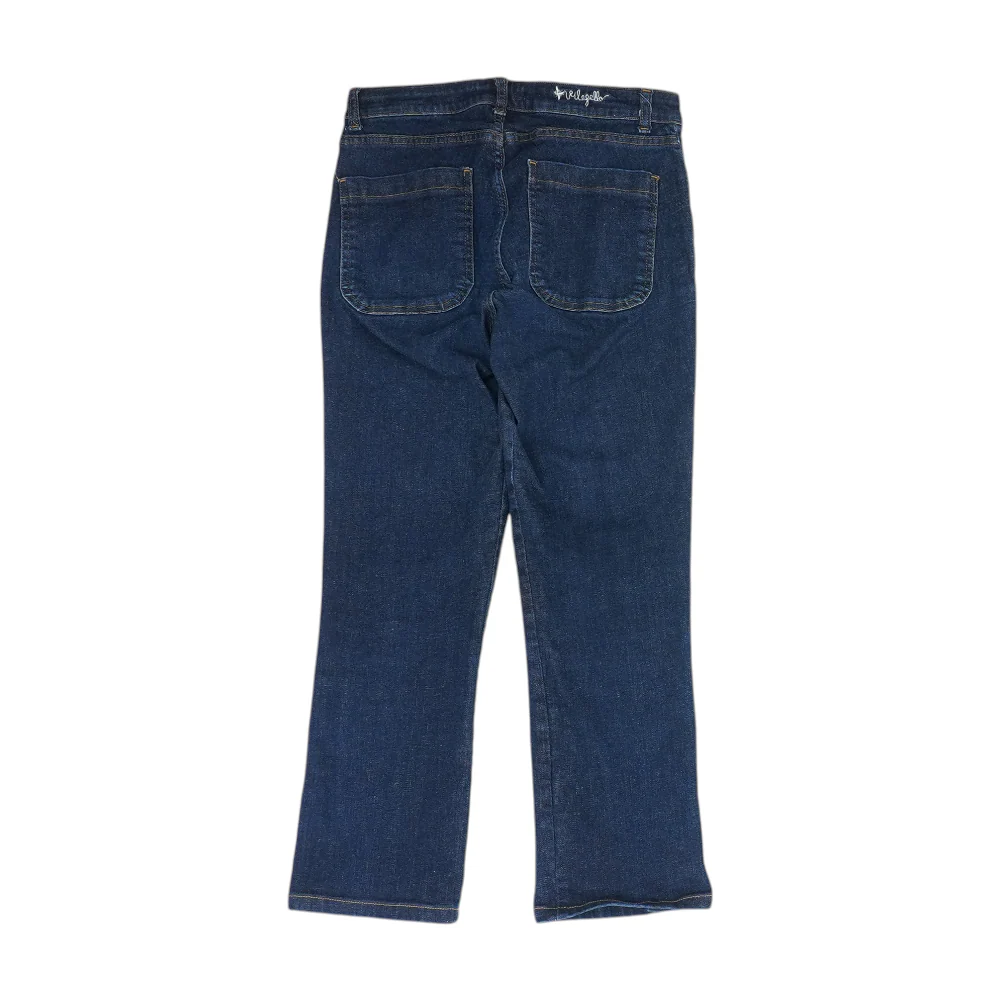 Blue Solid Denim Capris - Image 2