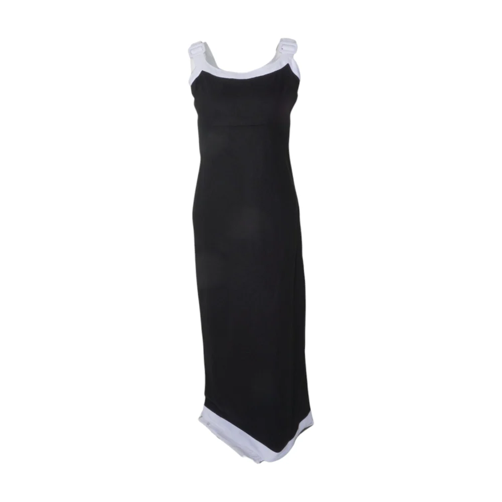 Black Color Block Midi Dress