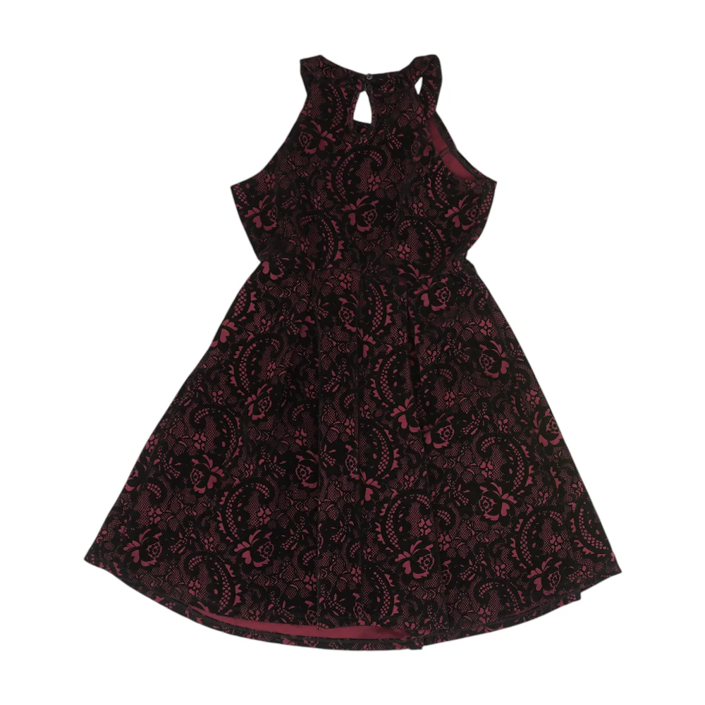 Maroon Print Dress - Image 2