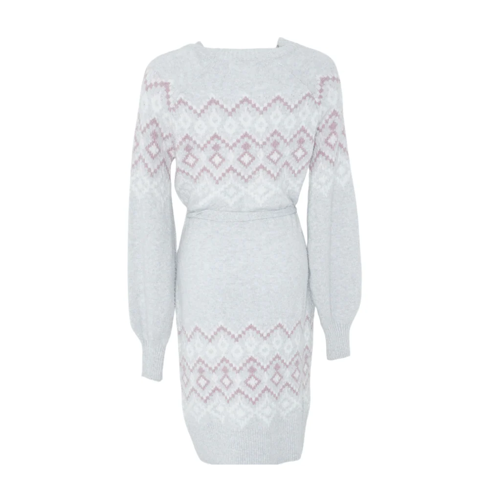Gray Abstract Midi Dress - Image 2