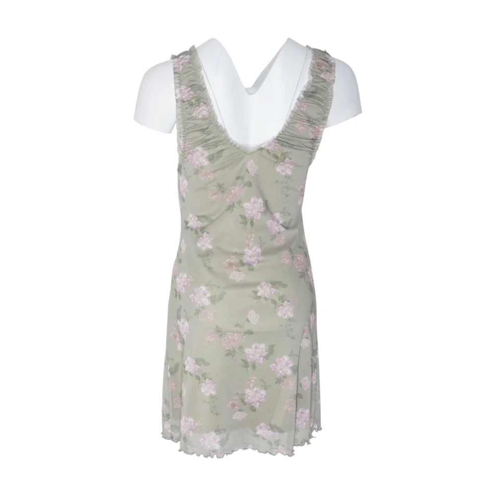 Green Floral Mini Dress - Image 2