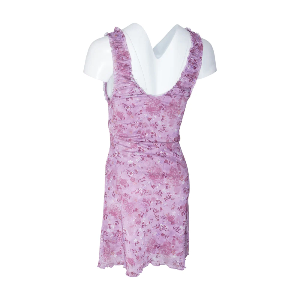 Purple Floral Mini Dress - Image 2