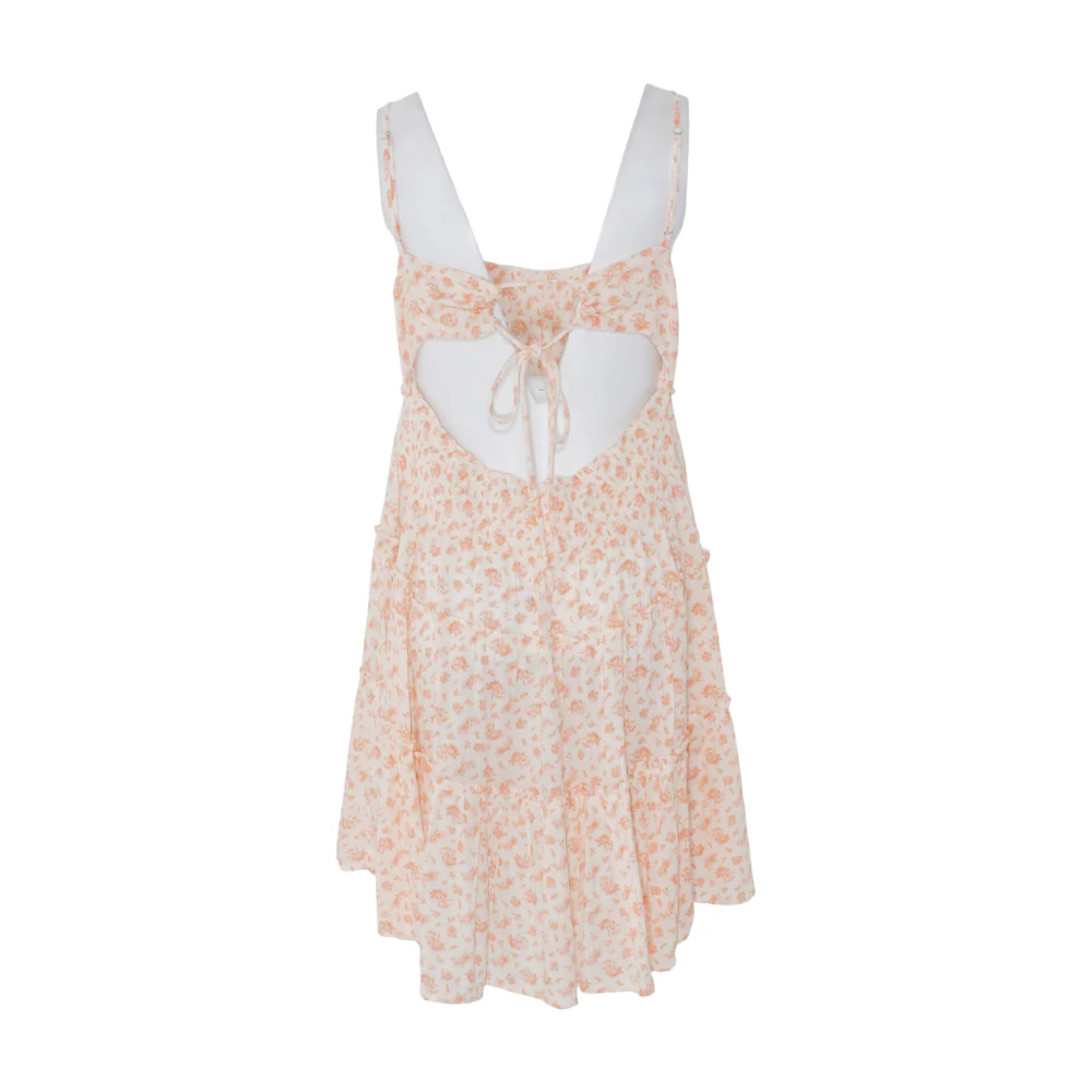 Peach Floral Mini Dress - Image 2