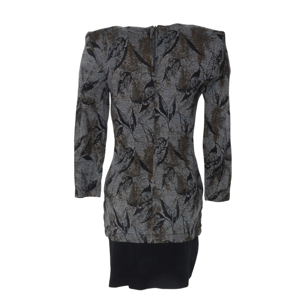 Vintage Gray Print Mini Dress - Image 2