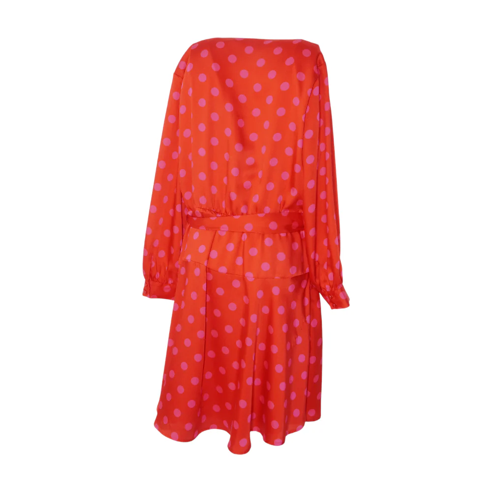 Red Polka Dot Midi Dress - Image 2