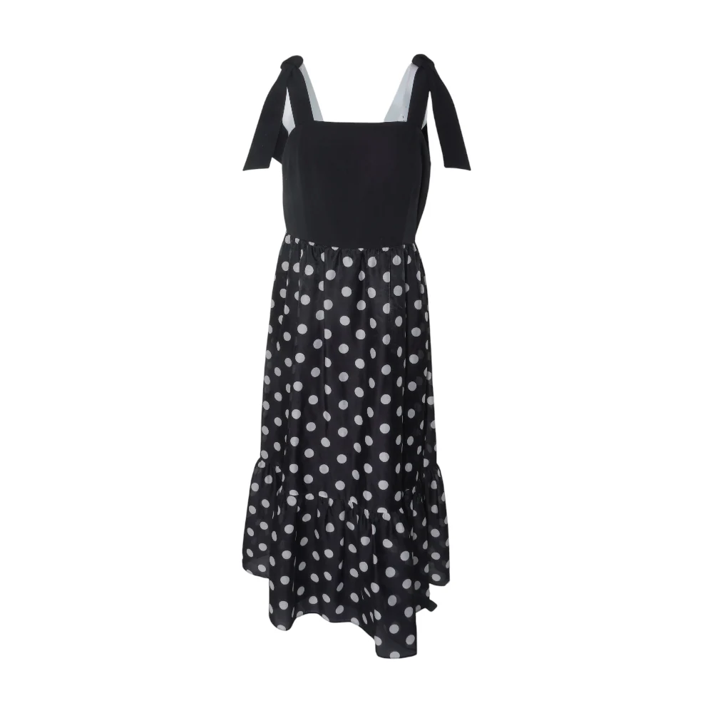 Black Polka Dot Midi Dress