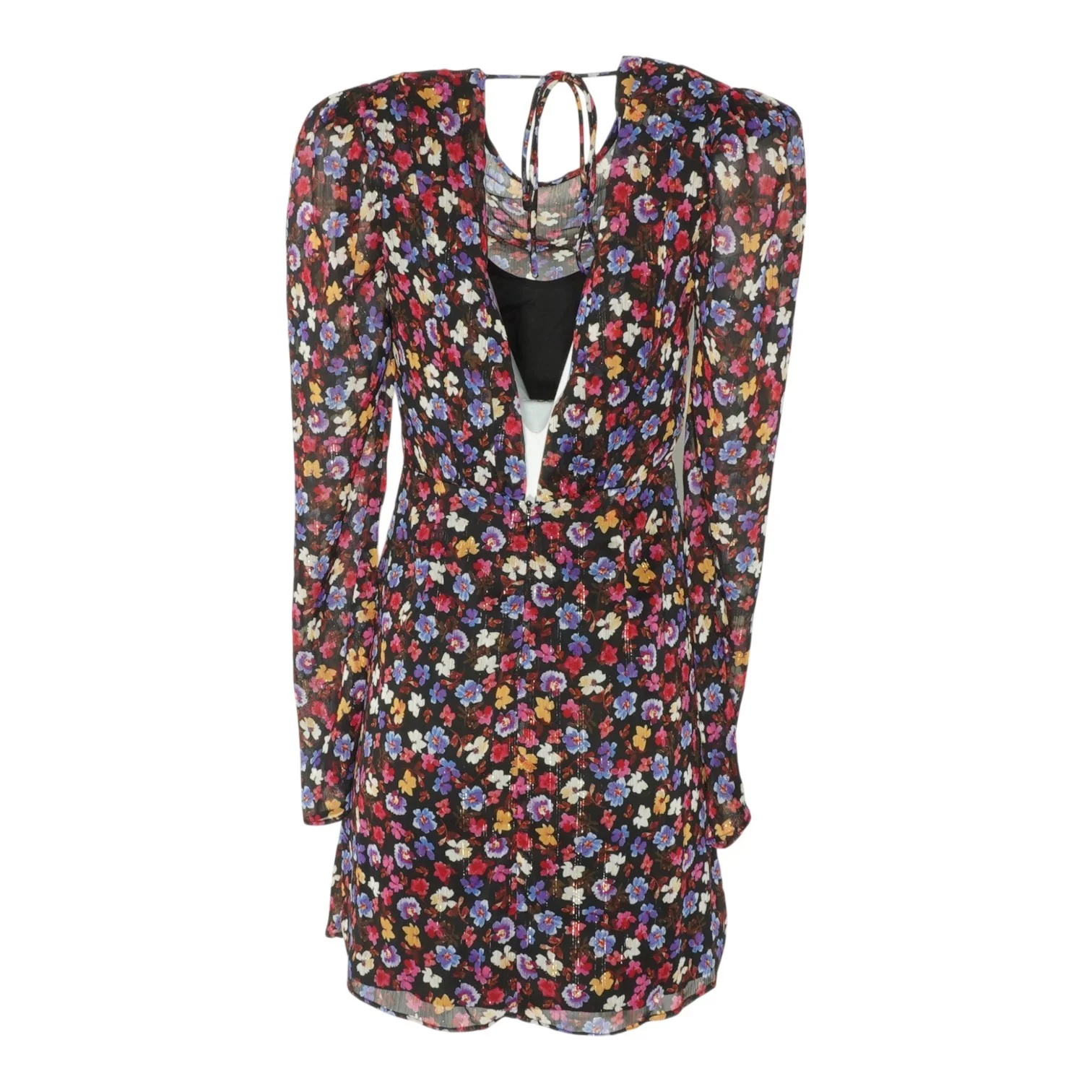 Black Floral Mini Dress - Image 2