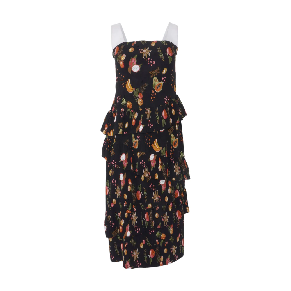Black Print Midi Dress