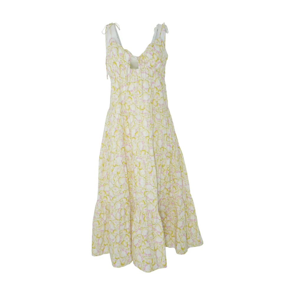 White Floral Midi Dress