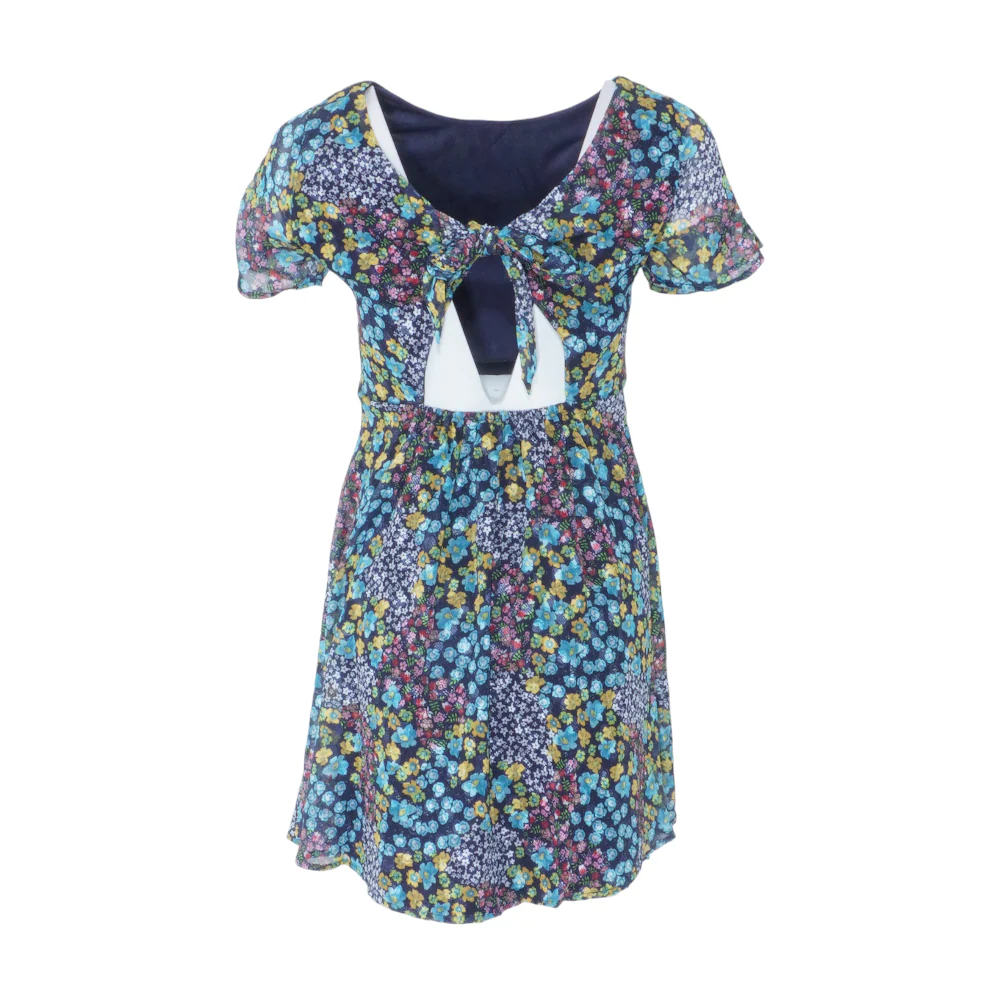 Navy Floral Mini Dress - Image 2