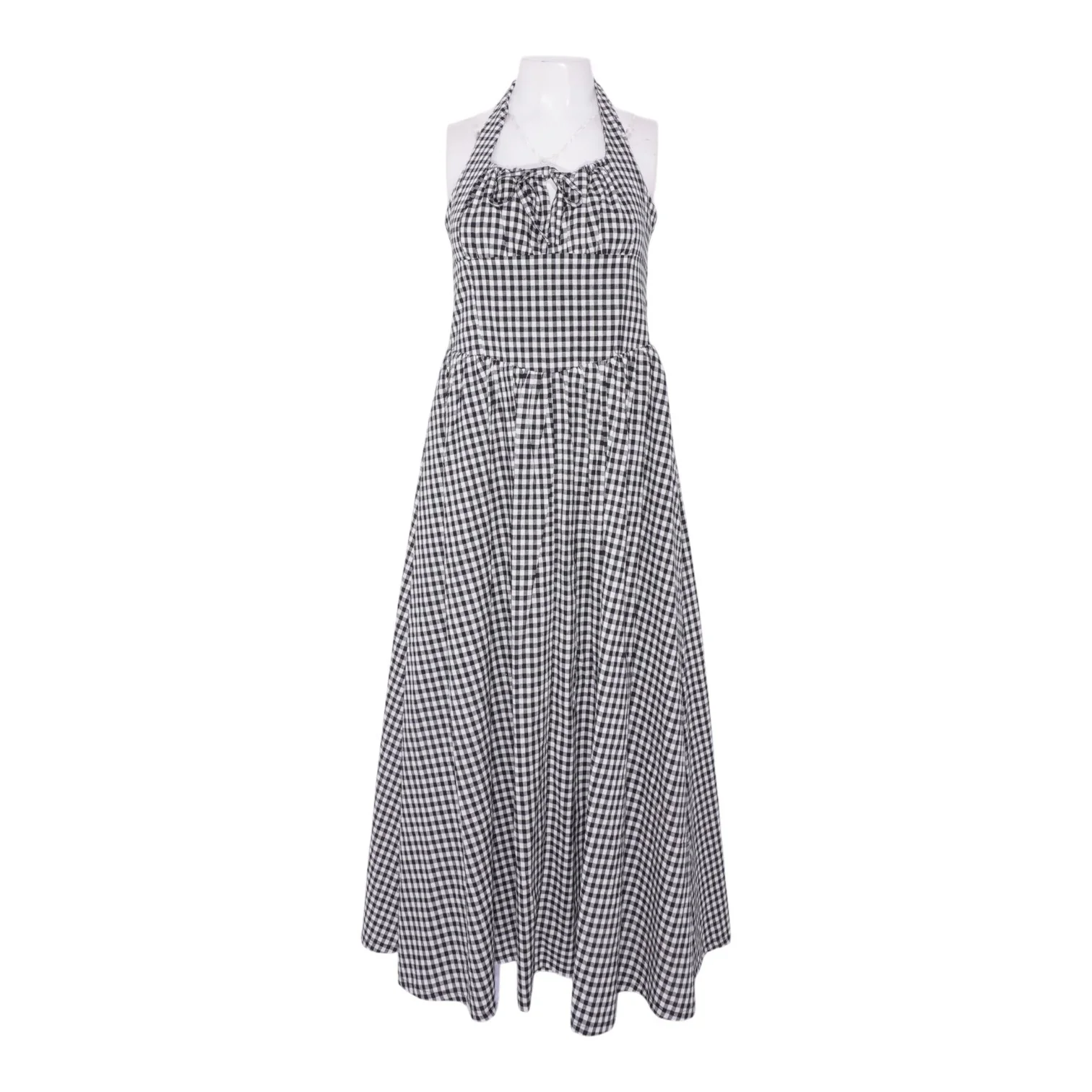 Black Check Midi Dress
