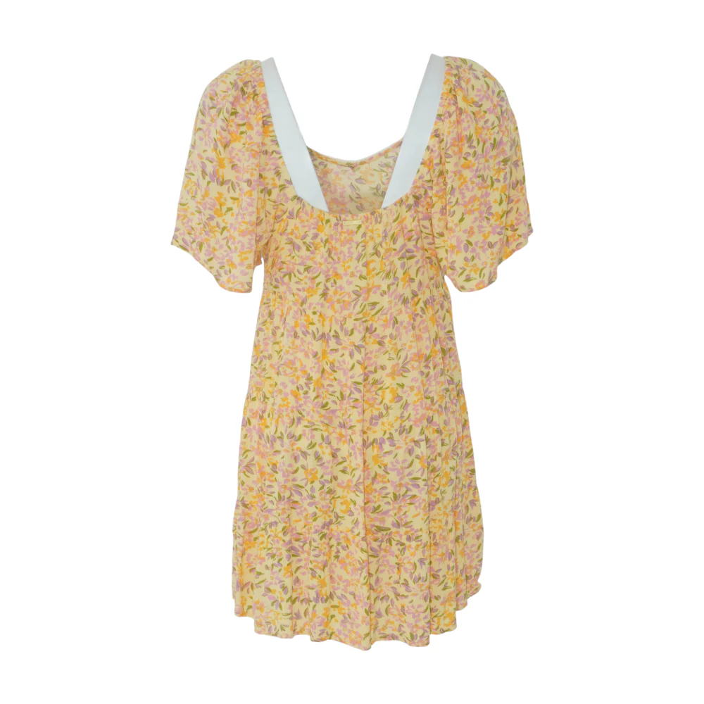 Yellow Floral Mini Dress - Image 2