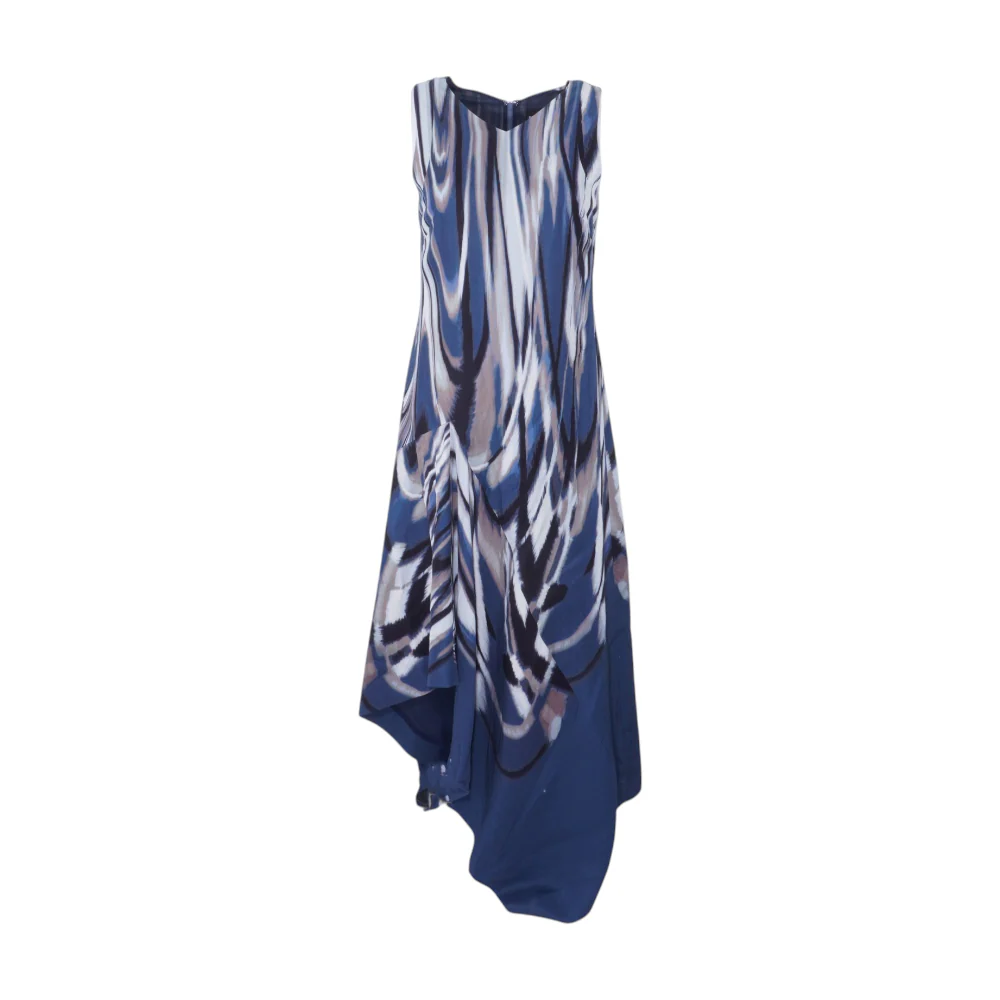 Blue Abstract Midi Dress