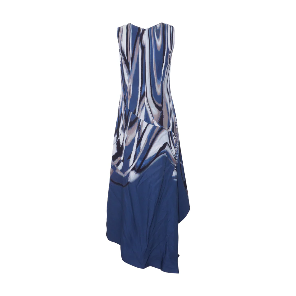Blue Abstract Midi Dress - Image 2