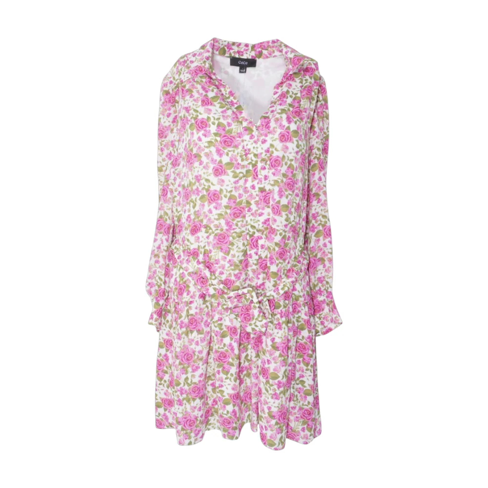 Magenta Floral Midi Dress