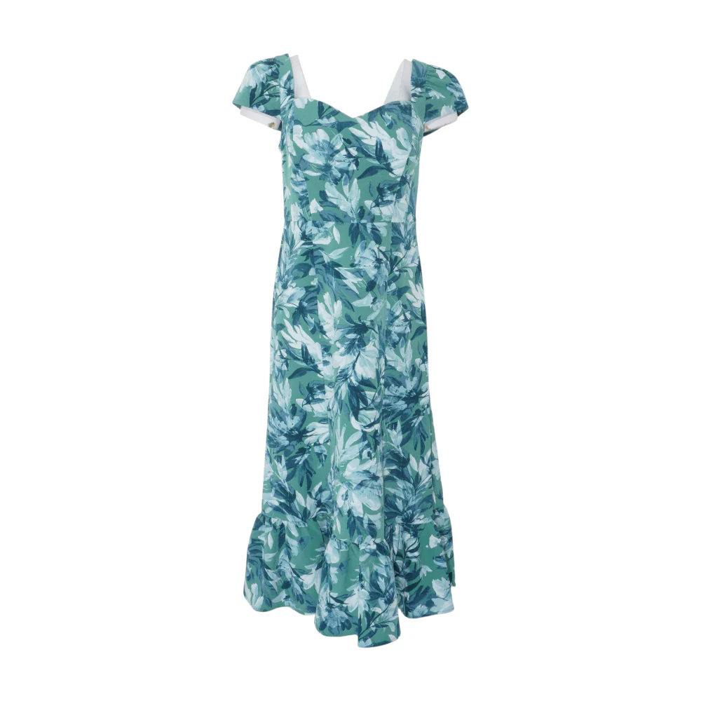 Green Floral Midi Dress