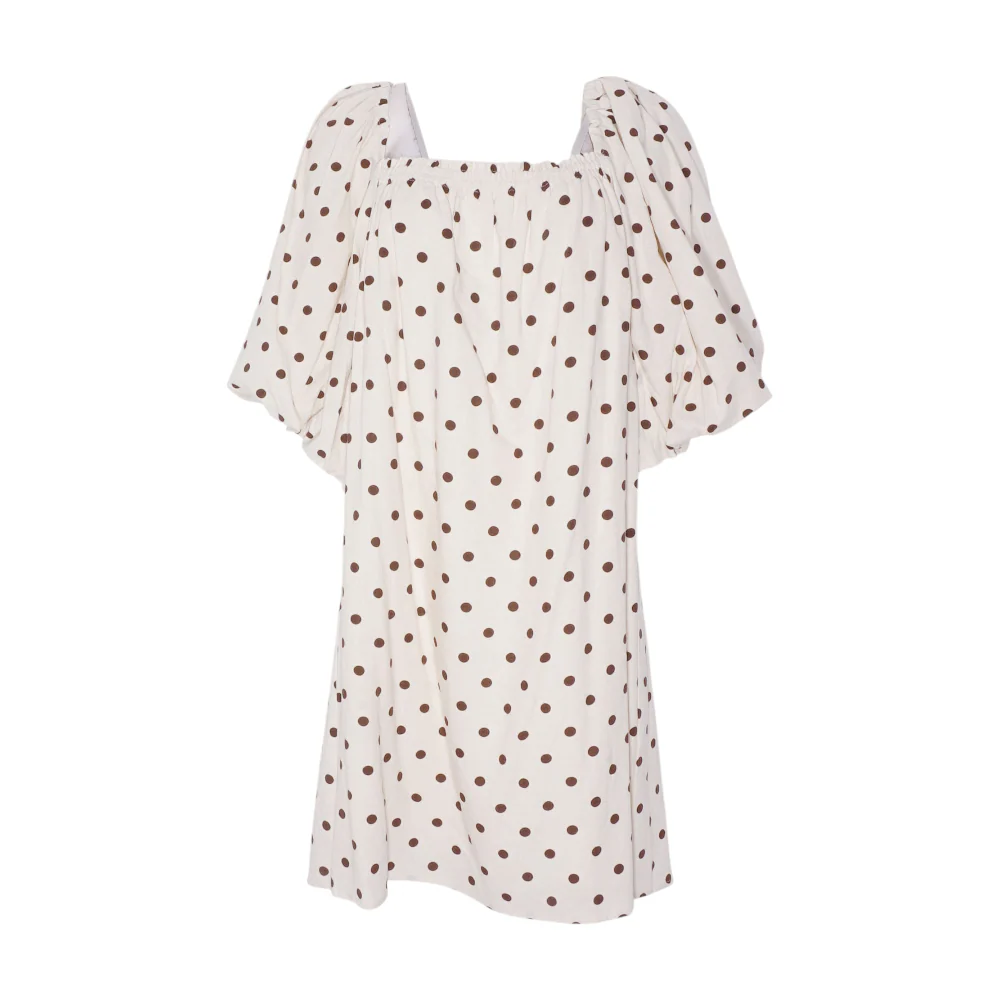 Beige Polka Dot Mini Dress