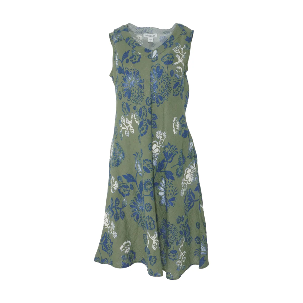 Green Petite Floral Midi Dress